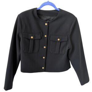 Abercrombie & Fitch Collarless Black Jacket size M